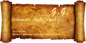 Gebauer Györgyi névjegykártya